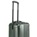 Small cabin suitcase in dark green with upright extendable handle