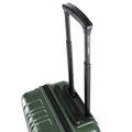 Small cabin suitcase, dark green, with upright handle and textured shell, eight wheels