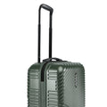 Dark green cabin suitcase with top handle and ribbed hard-shell design