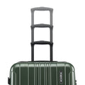 Medium check-in suitcase front with telescoping handle in multiple positions, dark green