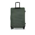 Large check-in suitcase, dark green shell with telescopic handle and spinner wheels