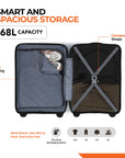 HRX by Hrithik Roshan Hard Body Set of 2 Luggage 8 Wheels - Zanzibar