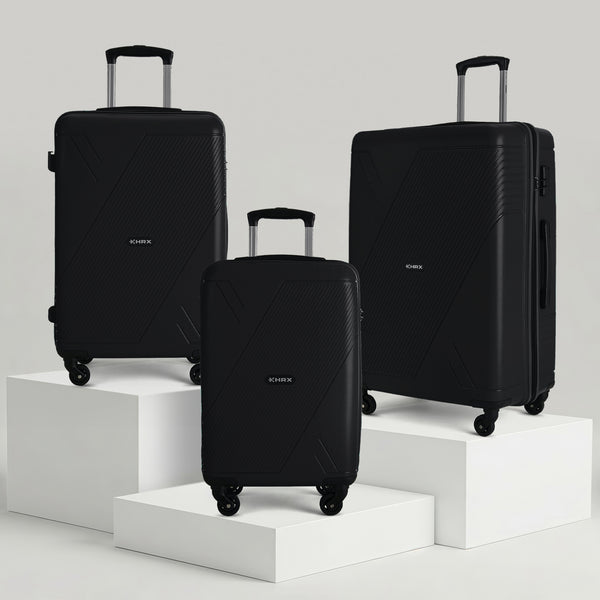 HRX Icon Polypropylene Hard Body Set of 3 Luggage 4 Wheels (Small 57cm | Medium 67cm | Large 76cm)
