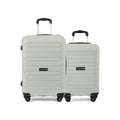 Light mint polypropylene trolley set of 2, telescopic handles and 4 wheels each.