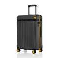 Medium check-in trolley rear view with telescopic handle, dark gray polycarbonate shell, 8 wheels.