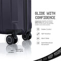 Blue polycarbonate trolley corner with silent-glide 360 wheel and protective bumper