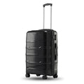 Black medium check-in trolley with 8 wheels and extended telescopic handle