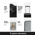 Polypropylene trolley with push-button handle, super-secure lock, and included shoe bag