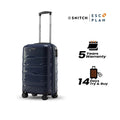 Cabin trolley with navy blue polypropylene shell and telescopic handle, 8-wheel base