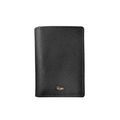 Black slim leather card holder front with gold Rare logo