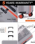 HRX by Hrithik Roshan Hard Body Set of 3 Luggage 8 Wheels - Helium