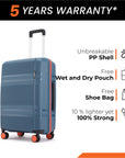 HRX by Hrithik Roshan Medium Check-in Suitcase (65 cm) 8 Wheels - Helium