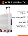 HRX by Hrithik Roshan Medium Check-in Suitcase (65 cm) 8 Wheels - Helium
