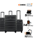 HRX by Hrithik Roshan Hard Body Set of 3 Luggage 8 Wheels - Brute