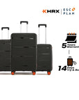 HRX by Hrithik Roshan Hard Body Set of 3 Luggage 8 Wheels - Zanzibar
