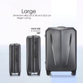 Hard-shell polycarbonate trolley luggage set with 3 cases, dark grey textured shell