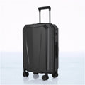 Hard shell polycarbonate trolley luggage in black with telescopic handle and side carry handle