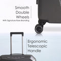 Hard-shell trolley suitcase with side double wheel and telescopic handle, dark exterior