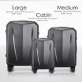 Hard-shell polycarbonate trolley luggage set with textured shells, dark grey, 4 spinner wheels