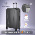 Matte hard-shell trolley suitcase, dark grey with telescoping handle and wheels