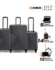 HRX by Hrithik Roshan Hard Body Set of 3 Luggage 8 Wheels - Glide