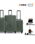HRX by Hrithik Roshan Hard Body Set of 3 Luggage 8 Wheels - Glide