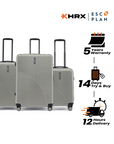 HRX by Hrithik Roshan Hard Body Set of 3 Luggage 8 Wheels - Glide