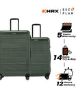HRX by Hrithik Roshan Hard Body Set of 2 Luggage 8 Wheels - Grit
