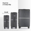 Hard-shell polycarbonate trolley suitcase, small size, telescopic handle, four wheels