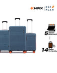 HRX by Hrithik Roshan Hard Body Set of 3 Luggage 8 Wheels - Helium