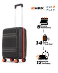 HRX by Hrithik Roshan Small Cabin Suitcase (56 cm) 8 Wheels - Helium