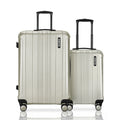 Hard-shell luggage set of 2 polycarbonate suitcases with telescopic handles and spinner wheels
