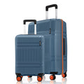 Blue hard-shell luggage set of 2 with telescopic handles and spinner wheels