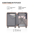 HRX Zanzibar small cabin suitcase open interior with compartments and securing straps