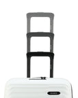 HRX small cabin suitcase white with three stacked telescopic handles