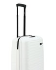 HRX small cabin suitcase white with top handle and front lock area detail