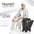 Black cabin laptop trolley with telescopic handle and compact hard-shell body