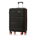 Black HRX Zanzibar medium check-in suitcase with telescopic handle and 8 spinner wheels