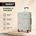 Light grey HRX Zanzibar suitcase with telescopic handle, 8 spinner wheels, water resistant features