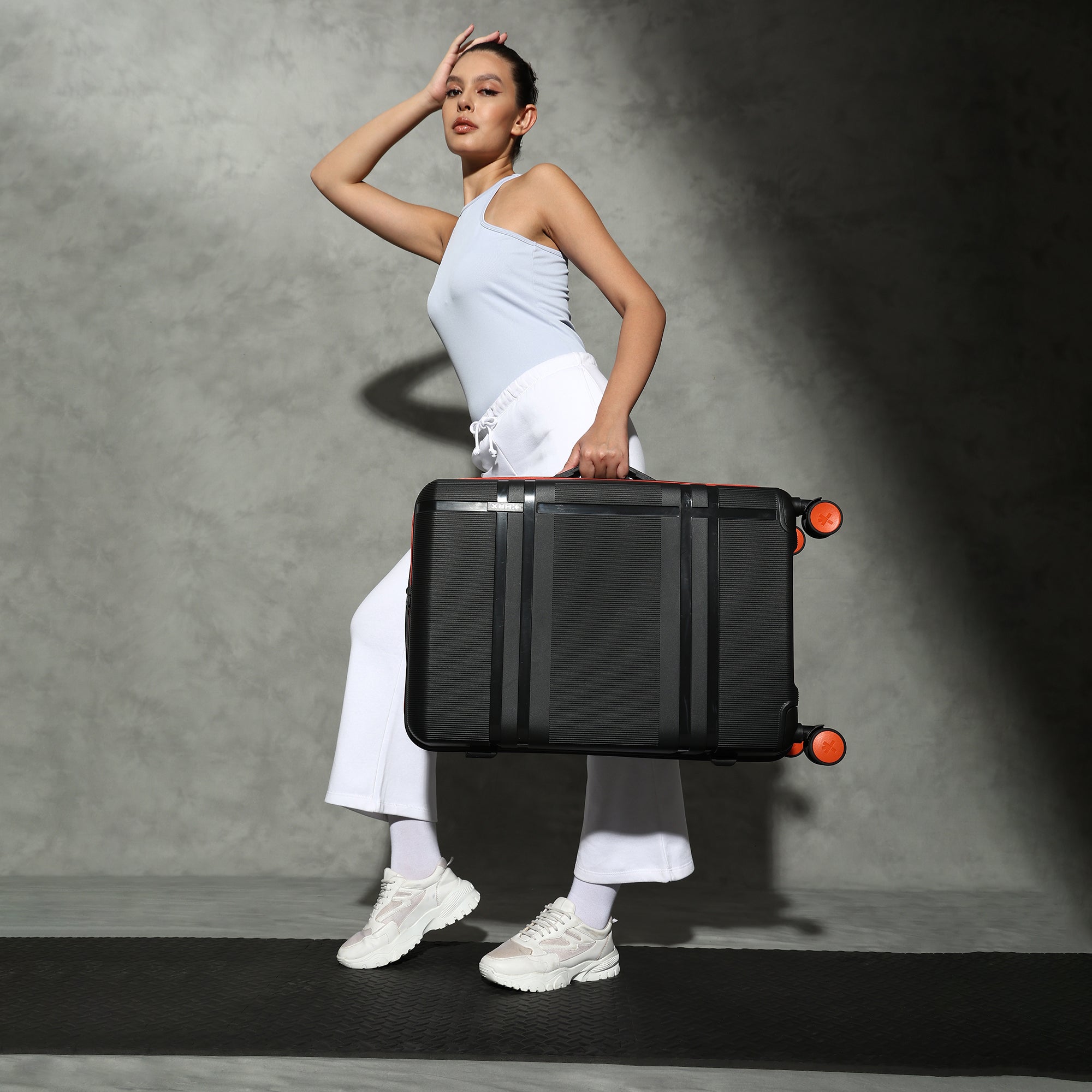 HRX by Hrithik Roshan Medium Check-in Suitcase (65 cm) 8 Wheels - Helium