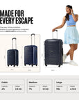Polypropylene trolley suitcase set of 2, dark gray, 4 wheels, telescopic handle