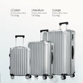 Stacked polycarbonate suitcases with telescopic handles and 8-wheel bases