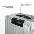 Polycarbonate suitcase top comfort grip handle with recessed handle pull