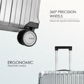 Polycarbonate suitcase wheel with 360° steering, black rim and Rare logo