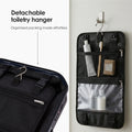 Hard-shell polycarbonate trolley luggage with detachable toiletry hanging organizer