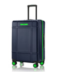 Navy polycarbonate medium check-in trolley with upright handle and 8 wheels
