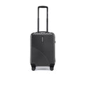 Charcoal small cabin suitcase with diagonal ridges, telescopic handle and four wheels
