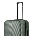 Medium check-in suitcase in dark green with side access panel and zipper