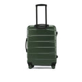 Green hard-shell check-in suitcase with telescopic handle and wheels