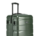 Medium check-in suitcase with telescopic handle, green hard shell and 8-wheel base
